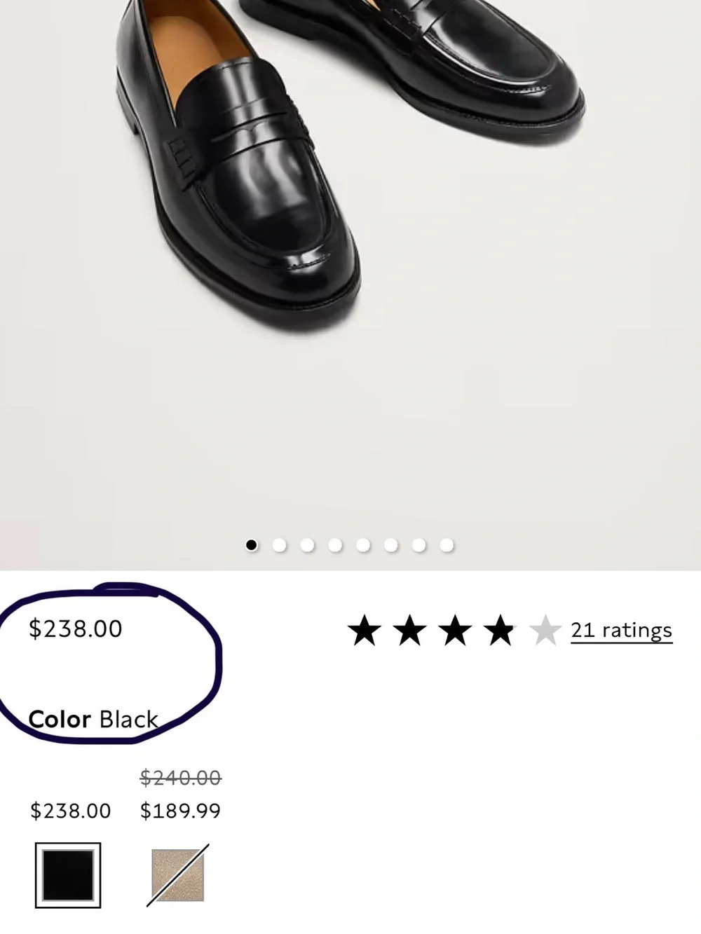 Banana Republic Black Leather Women's Penny Loafers